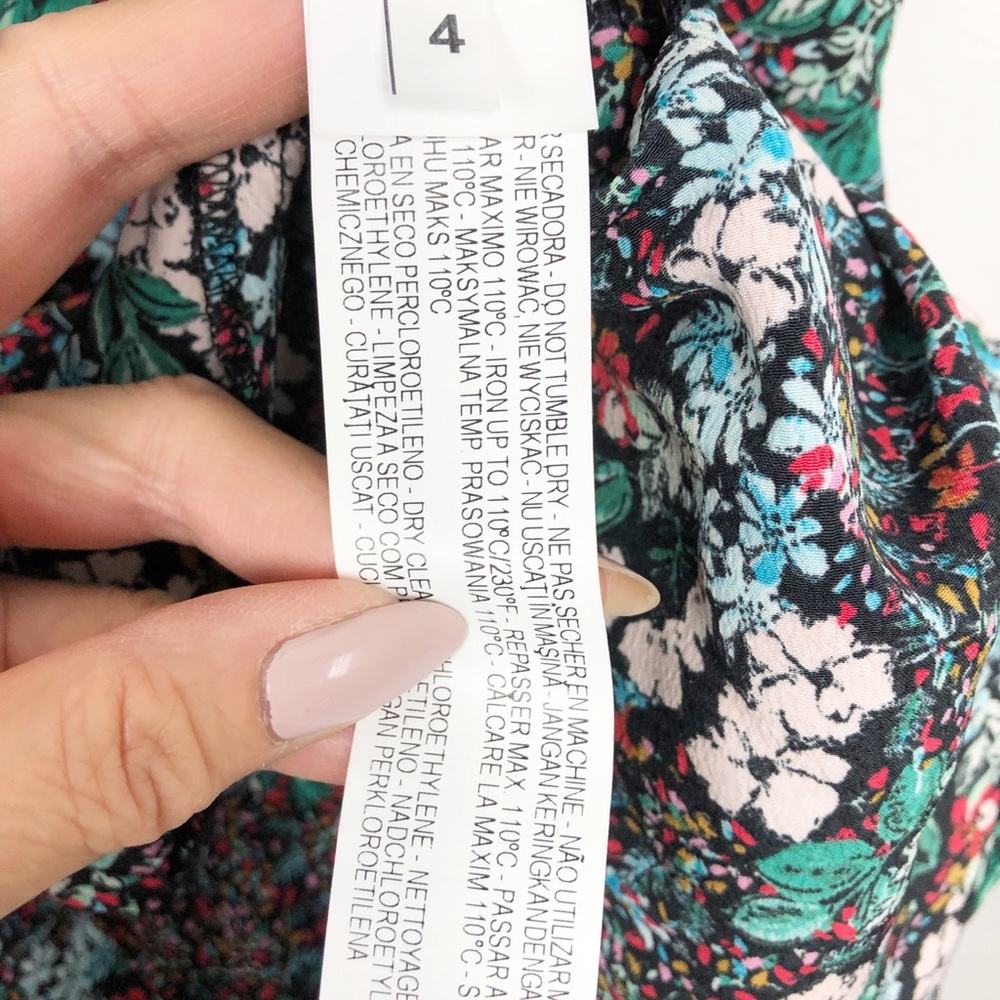 π€ Zara Mock Neck Allover Printed Floral Dress S - Picture 3 of 5